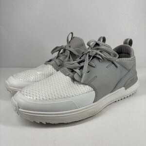 TRUE Linkswear Lux Tour Men's US 12 White/Grey Waterproof Spikeless Golf Shoes